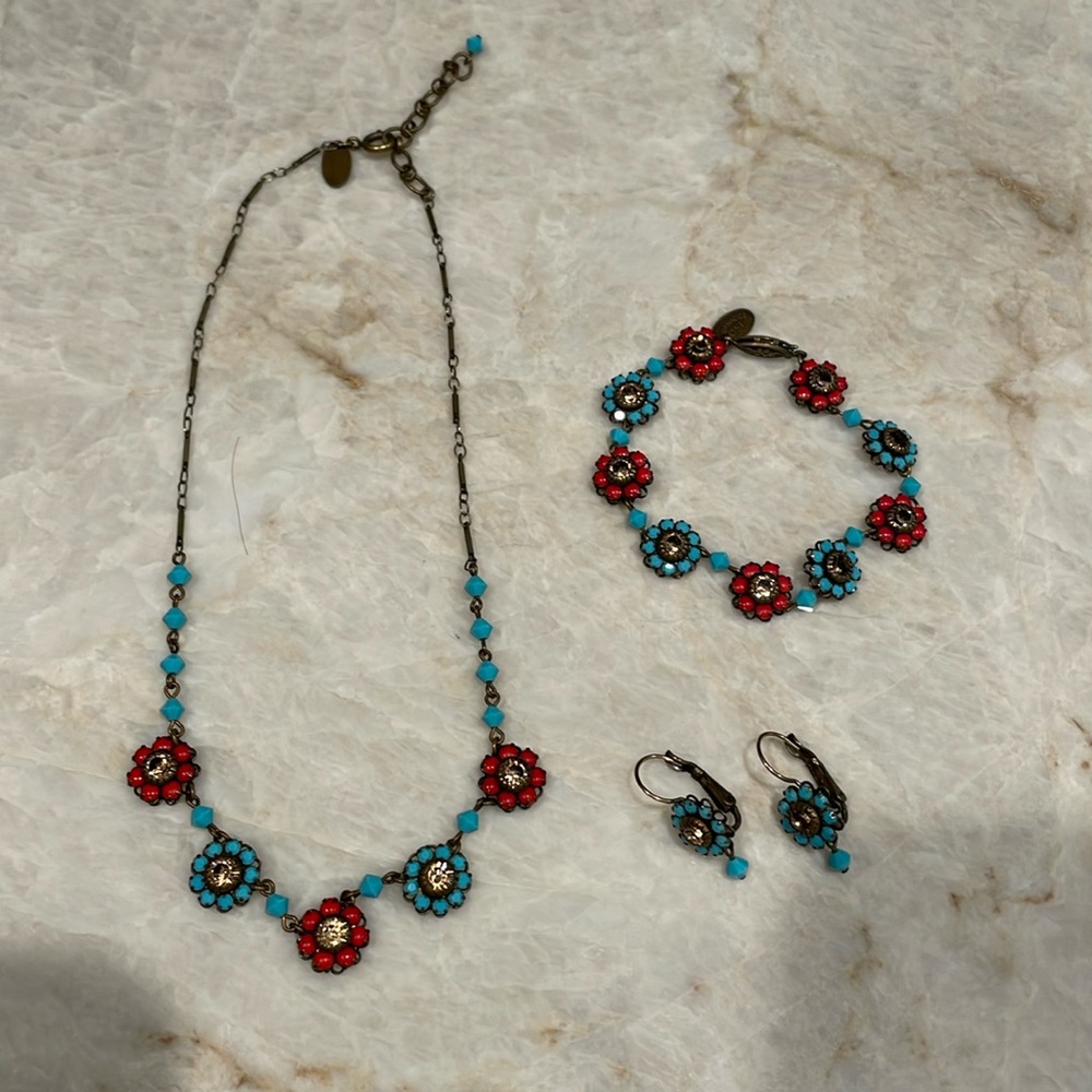 Vintage Liz Palacios SF Matching necklace, bracelet and earrings set